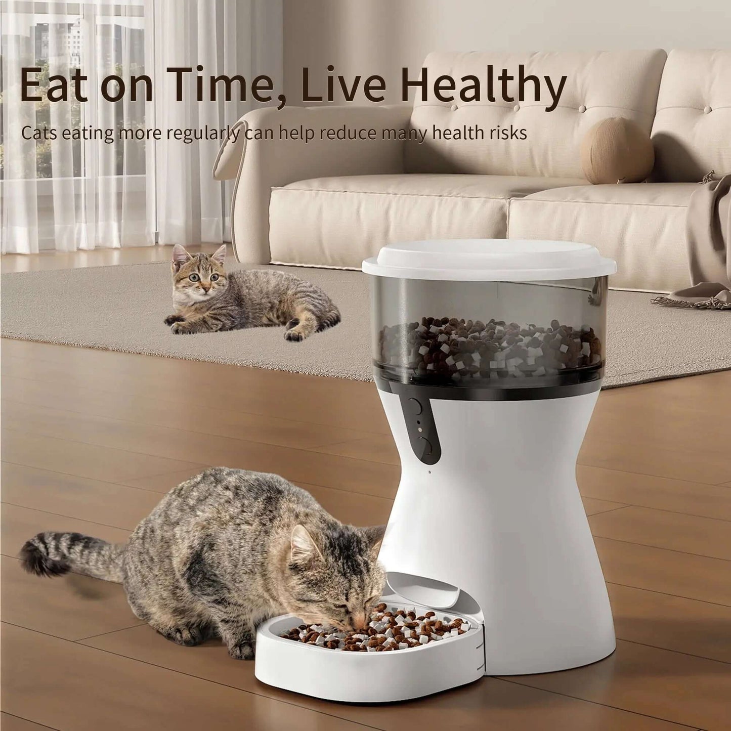 Automatic Cat Feeders 2.4G Wifi, Automatic Dog Food Dispenser, Timed Pet Feeder with 10S Dining Voice Record, 20 Cups/4L Smart Pet Feeder, Auto Pet Feeder for Cats and Small Dogs