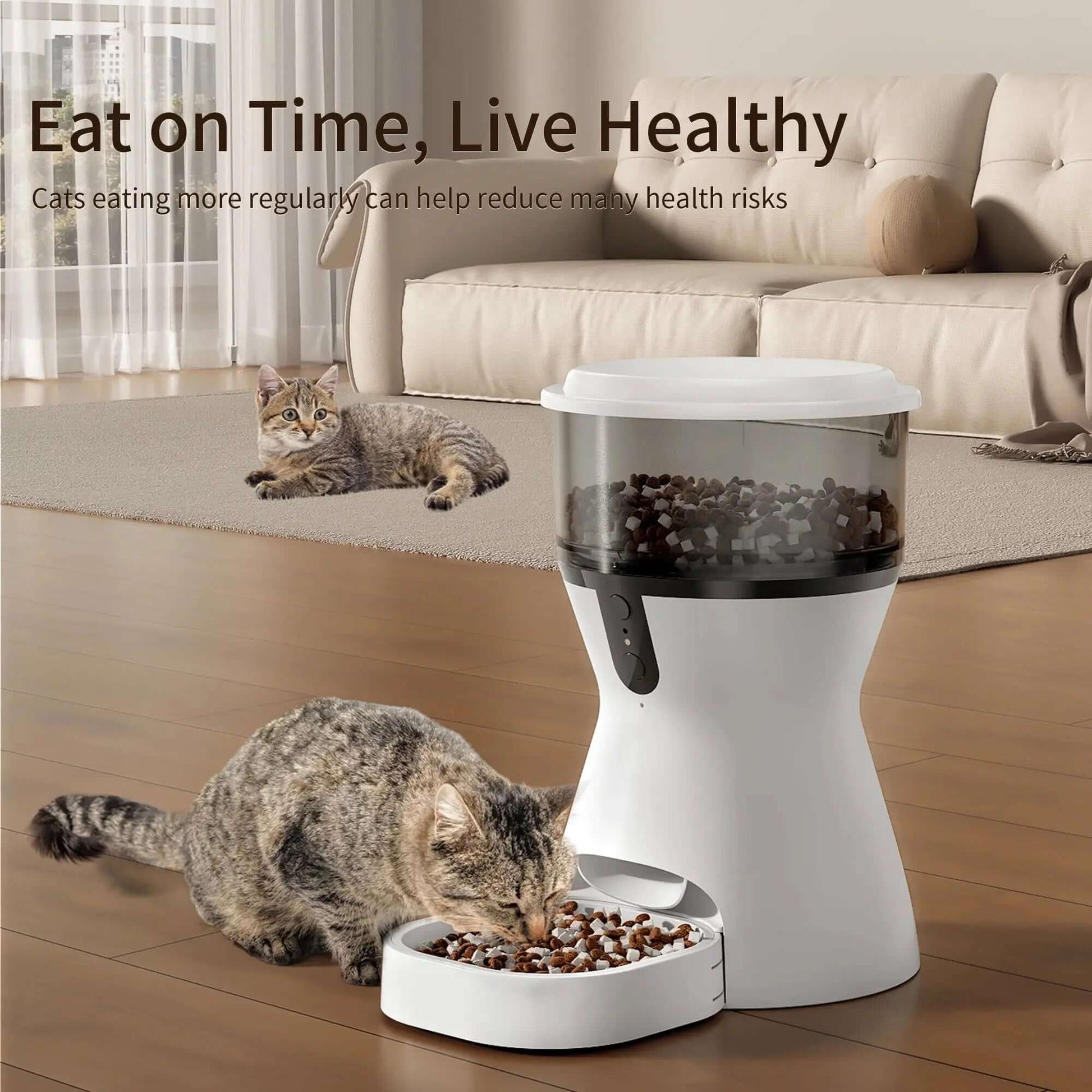 Automatic Cat Feeders 2.4G Wifi, Automatic Dog Food Dispenser, Timed Pet Feeder with 10S Dining Voice Record, 20 Cups/4L Smart Pet Feeder, Auto Pet Feeder for Cats and Small Dogs