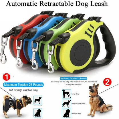Automatic Retractable Dog Leash - Dual Size Options with Brake & Lock Safety System - TRENDSRBLLC