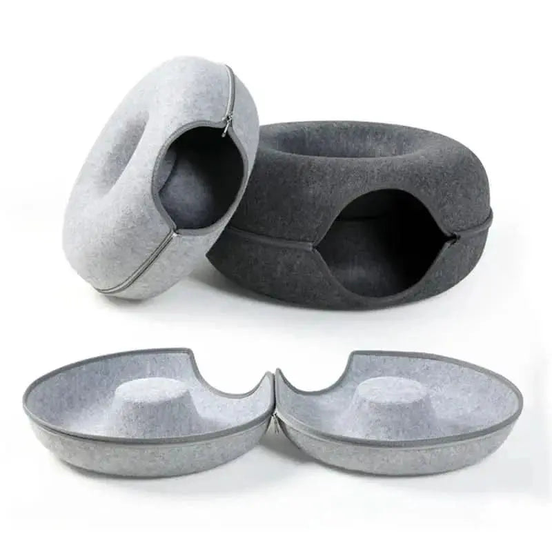 Cat Haven Donut Bed - Comfy Pet Furniture - TRENDSRBLLC