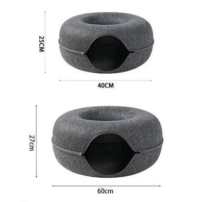 Cat Haven Donut Bed - Comfy Pet Furniture - TRENDSRBLLC