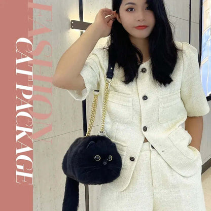 Cat-Themed One Shoulder Bag - TRENDSRBLLC