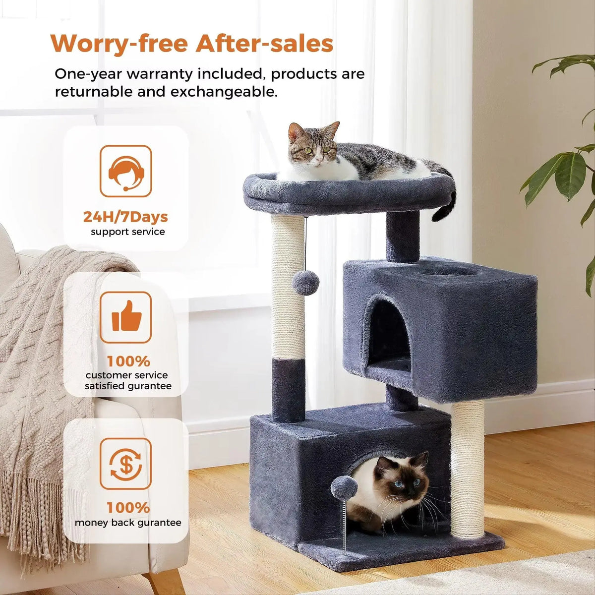 Cat Tree for Large Cats Cat Tower for Indoor - TRENDSRBLLC