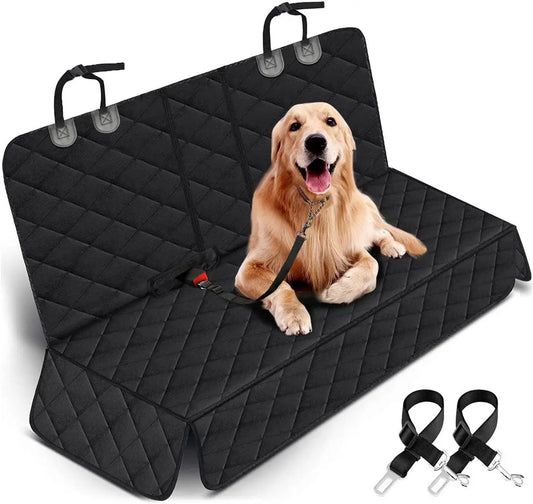Dog Car Seat Cover, Back Seat Cover for Dogs Pet Car Seat Protector Waterproof Bench Car Seat Cover, Non-Slip Reat Seat Cover Fits Middle Armrest for Most Cars Trucks Suvs - Black - TRENDSRBLLC