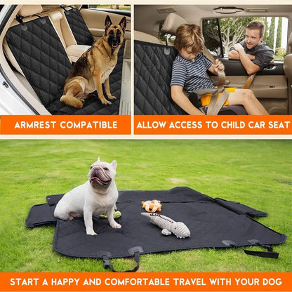 Dog Car Seat Cover, Back Seat Cover for Dogs Pet Car Seat Protector Waterproof Bench Car Seat Cover, Non-Slip Reat Seat Cover Fits Middle Armrest for Most Cars Trucks Suvs - Black - TRENDSRBLLC