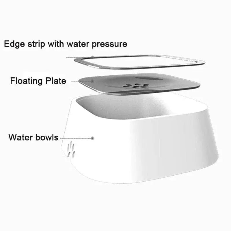 Dog Drinking Water Bowl with Floating Design - Non-Wetting, Non-Skid, Large Capacity - TRENDSRBLLC