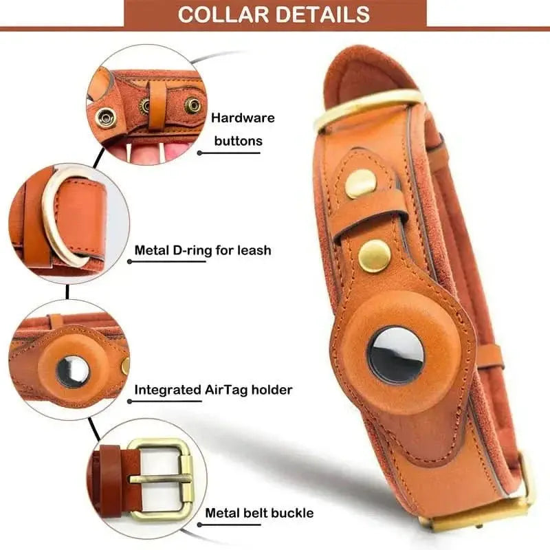 Leather Anti-Lost Pet Safety Collar - Keep Your Dog Safe - TRENDSRBLLC