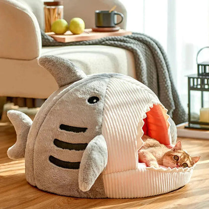Luxury Plush Shark Pet Bed - TRENDSRBLLC