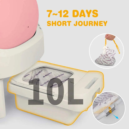 PetPivot Autoscooper 11 Open-Top Self-Cleaning Cat Litter Box，Odor-Free Waste Disposal includes Trash Bags-Pink - TRENDSRBLLC