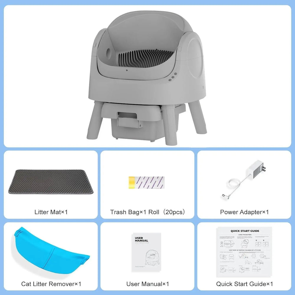 PetPivot Autoscooper 11 Open-Top Self-Cleaning Cat Litter Box，Odor-Free Waste Disposal includes Trash Bags - TRENDSRBLLC