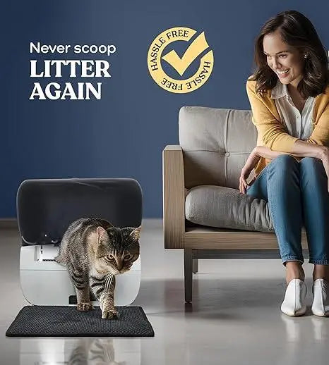 Smart Self-Cleaning Cat Litter Box - Odor Eliminator - Clumping Litter - 80 Bags - TRENDSRBLLC