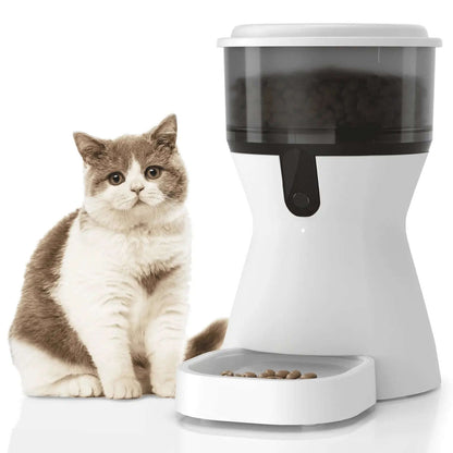 Automatic Cat Feeders 2.4G Wifi, Automatic Dog Food Dispenser, Timed Pet Feeder with 10S Dining Voice Record, 20 Cups/4L Smart Pet Feeder, Auto Pet Feeder for Cats and Small Dogs