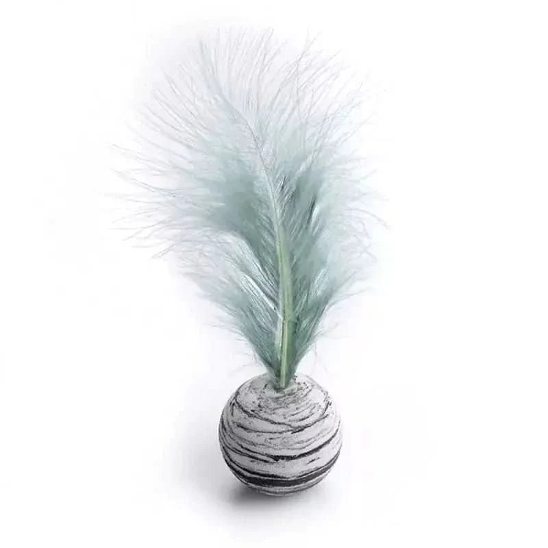 Interactive Pet Feather Ball Toy - Entertaining Cat Toy - TRENDSRB