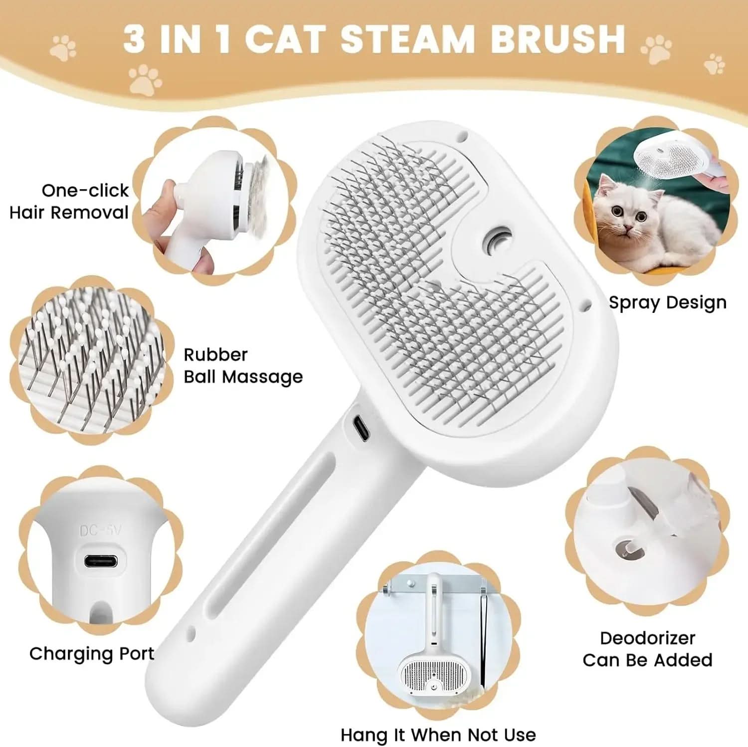 Steam-Powered Pet Care: Grooming Comb - TRENDSRB